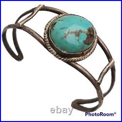 MUSEUM QUALITY HIGH GRADE Blue BISBEE TURQUOISE STERLING SILVER NAVAJO BRACELET