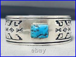 Magnificent Navajo Sleeping Beauty Turquoise Sterling Silver Bracelet