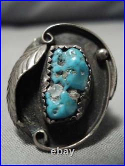 Magnificent Vintage Navajo Turquoise Sterling Silver Ring Old