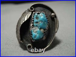 Magnificent Vintage Navajo Turquoise Sterling Silver Ring Old