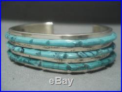 Magnificent Vintage Zuni Turquoise Sterling Silver Native American Bracelet