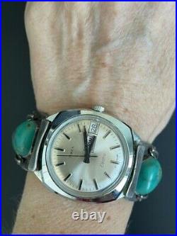 Massive Native American 925 Sterling Silver & Turquoise Watch Band