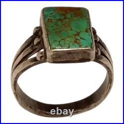Masterly Navajo 1940s Sterling Silver Royston Turquoise Ringsz9
