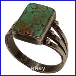 Masterly Navajo 1940s Sterling Silver Royston Turquoise Ringsz9