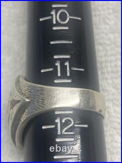 Mens Sterling Silver Ring Turquoise Inlay Signed Makers Mark Jewelry