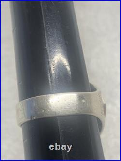 Mens Sterling Silver Ring Turquoise Inlay Signed Makers Mark Jewelry