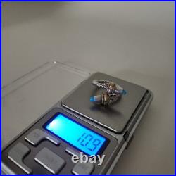 Mexican Sterling Silver & Turquoise Wrap Ring Adjustable Size 9+ 10.9g