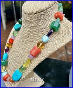 Multi Gemstone Large Bead Necklace