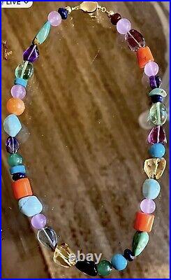 Multi Gemstone Large Bead Necklace