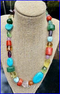 Multi Gemstone Large Bead Necklace