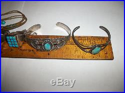 Native American Jewelry Lot Sterling Silver Turquoise Southwest Ring Earring