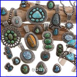 NATIVE AMERICAN JEWELRY LOT Sterling Silver Old Pawn Turquoise YELLOWSTONE