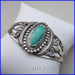 NATIVE AMERICAN NAVAJO 925 STERLING SILVER NATURAL 20x10 mm TURQUOISE BRACELET NATIVE AMERICAN NAVAJO 925 STERLING SILVER NATURAL 20x10 mm TURQUOISE BRACELET