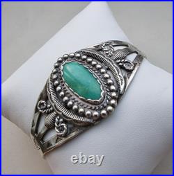 NATIVE AMERICAN NAVAJO 925 STERLING SILVER NATURAL 20x10 mm TURQUOISE BRACELET NATIVE AMERICAN NAVAJO 925 STERLING SILVER NATURAL 20x10 mm TURQUOISE BRACELET