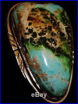 NAVAJO CHAVEZ ROYSTON TURQUOISE SIGNED RING, 84 grams, Sterling Silver, size 8