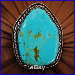 NAVAJO SKY BLUE TURQUOISE SIGNED CUFF, 82 gr TOM BEGAY Sterling Silver