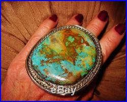 NAVAJO XXLARGE ROUND TURQUOISE SIGNED RING, 75gr TOM BEGAY Sterling Silver, sz 10