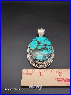 NEW 321 CTW TURQUOISE 3.25 WithBALE STERLING SILVER 925 JEWELRY PENDANT 64.3 GR