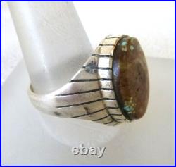 NWT Navajo Ray Jack Boulder Turquoise Ring 925 Sterling Silver Size 12.5