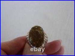 NWT Navajo Ray Jack Boulder Turquoise Ring 925 Sterling Silver Size 12.5