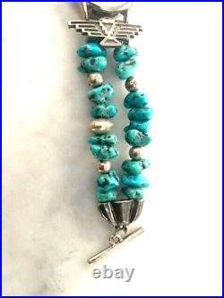 Nat. American Shube's 925 Sterling Silver Turquoise Silver Moon Watch, Eagle Tip