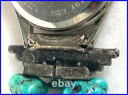Nat. American Shube's 925 Sterling Silver Turquoise Silver Moon Watch, Eagle Tip