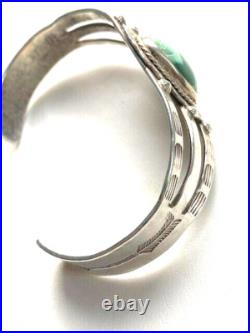 Native American 925 Sterling Silver And Green Turquoise Bracelet