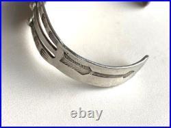 Native American 925 Sterling Silver And Green Turquoise Bracelet