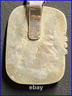 Native American 925 Sterling Silver And Turquoise Pendant Necklace