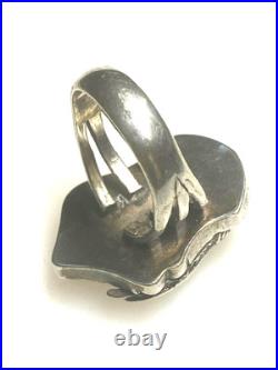 Native American 925 Sterling Silver Turquoise Chief's Headdress Ring Size 8.25