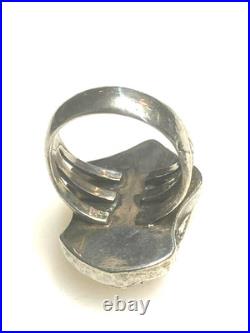 Native American 925 Sterling Silver Turquoise Chief's Headdress Ring Size 8.25