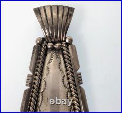 Native American Artistic Pendant. 925 Turquoise 3 inch Jefferson Abeyta Navajo