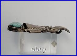 Native American Artistic Pendant. 925 Turquoise 3 inch Jefferson Abeyta Navajo