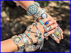 Native American Bear Foot Turquoise Ring Navajo handmade sz 10.5US