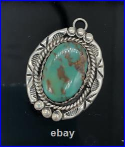 Native American Cochiti Nelson Eustace Sterling Silver Royston Turquoise Pendant