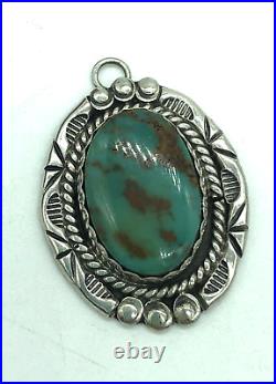 Native American Cochiti Nelson Eustace Sterling Silver Royston Turquoise Pendant