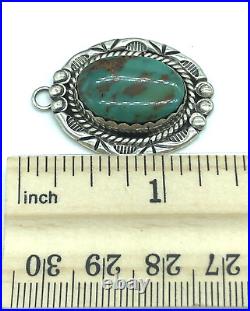 Native American Cochiti Nelson Eustace Sterling Silver Royston Turquoise Pendant