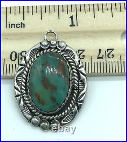 Native American Cochiti Nelson Eustace Sterling Silver Royston Turquoise Pendant