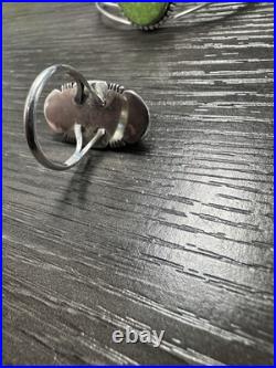 Native American Green Turquoise/Sterling Cuff And Ring Set Made By Running Bear