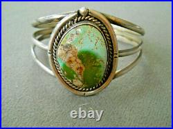 Native American Indian Royston Turquoise Sterling Silver Cuff Bracelet