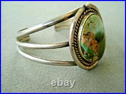 Native American Indian Royston Turquoise Sterling Silver Cuff Bracelet