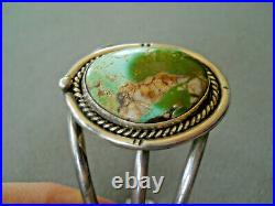 Native American Indian Royston Turquoise Sterling Silver Cuff Bracelet