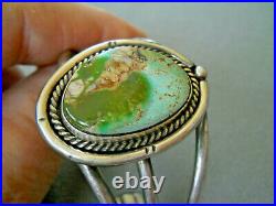 Native American Indian Royston Turquoise Sterling Silver Cuff Bracelet