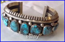 Native American JEANETTE DALE Sterling Silver Hallmark Turquoise Estate Bracelet