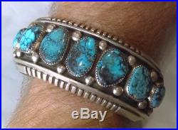 Native American JEANETTE DALE Sterling Silver Hallmark Turquoise Estate Bracelet