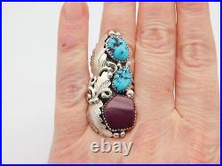 Native American Navajo Indian Rose Castillo Sterling Silver Turquoise Stone Ring