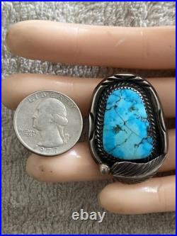 Native American Navajo Indian Scott Dave Sterling Silver Turquoise Stone Ring