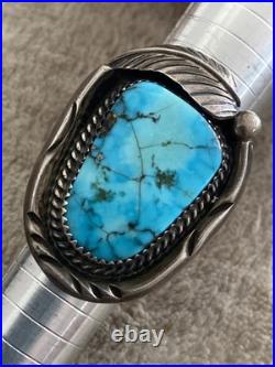 Native American Navajo Indian Scott Dave Sterling Silver Turquoise Stone Ring