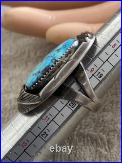 Native American Navajo Indian Scott Dave Sterling Silver Turquoise Stone Ring