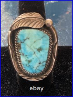 Native American Navajo Indian Scott Dave Sterling Silver Turquoise Stone Ring
